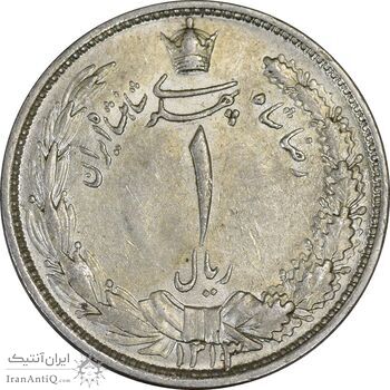 سکه 1 ریال 1313/0 - سورشارژ تاریخ - MS61 - رضا شاه