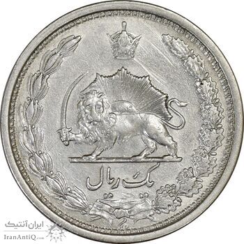 سکه 1 ریال 1313/2 - سورشارژ تاریخ نوع یک - AU55 - رضا شاه