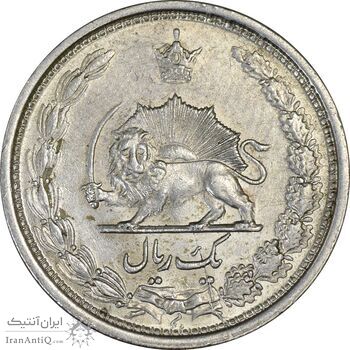 سکه 1 ریال 1313/2 - سورشارژ تاریخ نوع یک - AU58 - رضا شاه
