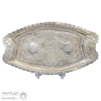 سینی نقره قلمزنی طرح اسلیمی