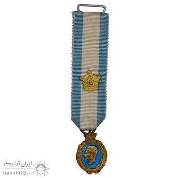 نشان بیست و پنجمین سال سلطنت (ضرب فرانسه) - شب - AU - محمد رضا شاه