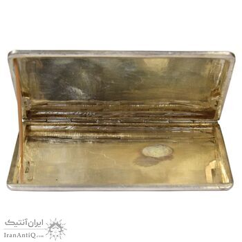 جاسیگاری نقره قلمزنی طرح اسلیمی - گل و مرغ