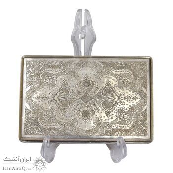 جاسیگاری نقره قلمزنی طرح اسلیمی - گل و مرغ