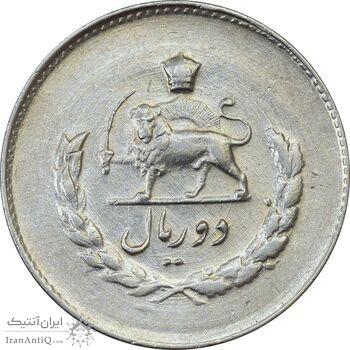 سکه 2 ریال 1335 مصدقی - AU58 - محمد رضا شاه