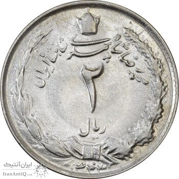 سکه 2 ریال 1343 - MS61 - محمد رضا شاه