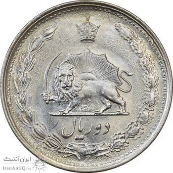 سکه 2 ریال 1354 - MS61 - محمد رضا شاه