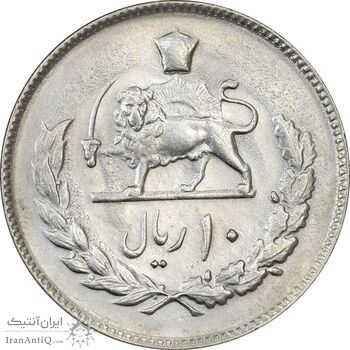 سکه 10 ریال 1352 (عددی) - MS61 - محمد رضا شاه