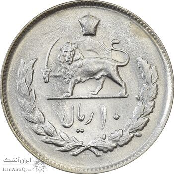 سکه 10 ریال 1354 - MS62 - محمد رضا شاه سکه 10 ریال 1354 - MS62 - محمد رضا شاه