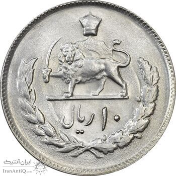 سکه 10 ریال 2537 - MS63 - محمد رضا شاه