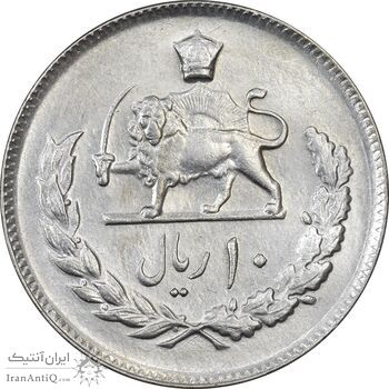 سکه 10 ریال 2537 - MS61 - محمد رضا شاه
