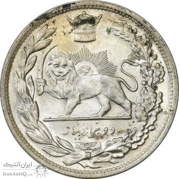 سکه 2000 دینار 1306L تصویری - MS63 - رضا شاه