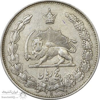 سکه 5 ریال 1310 - مکرر پشت سکه - EF40 - رضا شاه