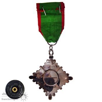 نشان همایونی درجه پنج (با جعبه و روبان فابریک) - UNC - رضا شاه