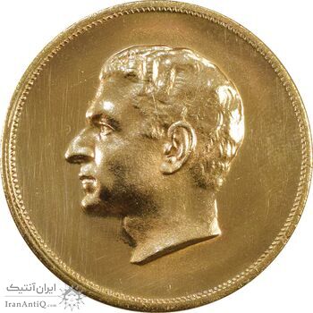 مدال برنز بیست و پنجمین سال سلطنت 1344 - AU58 - محمدرضا شاه
