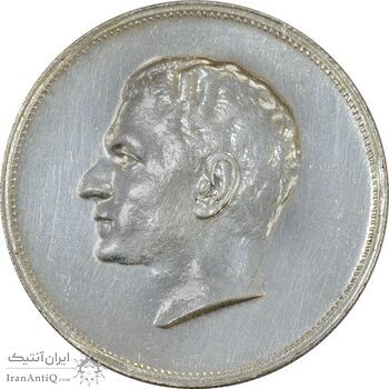 مدال نقره بیست و پنجمین سال سلطنت 1344 - AU58 - محمدرضا شاه