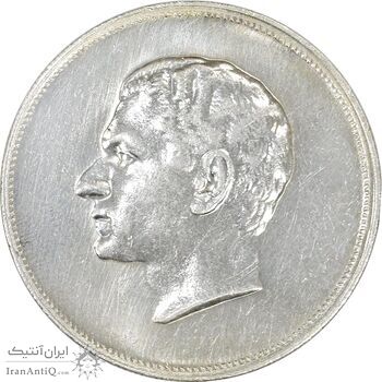 مدال نقره بیست و پنجمین سال سلطنت 1344 - AU58 - محمدرضا شاه