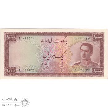 اسکناس 1000 ریال کوه دماوند - تک - AU50 - محمد رضا شاه