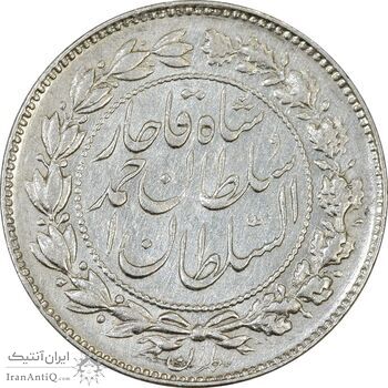 سکه 500 دینار 1330 خطی - AU55 - احمد شاه