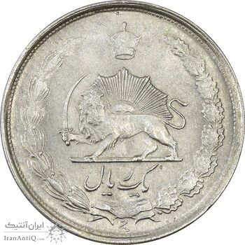 سکه 1 ریال 1323 نقره - MS62 - محمد رضا شاه سکه 1 ریال 1323 نقره - MS62 - محمد رضا شاه