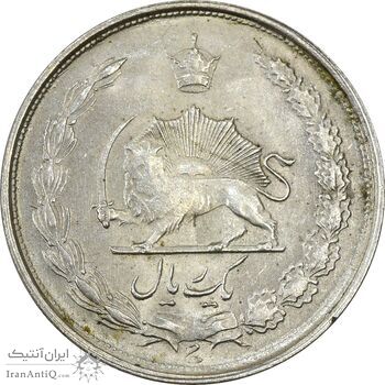 سکه 1 ریال 1323 نقره - MS62 - محمد رضا شاه