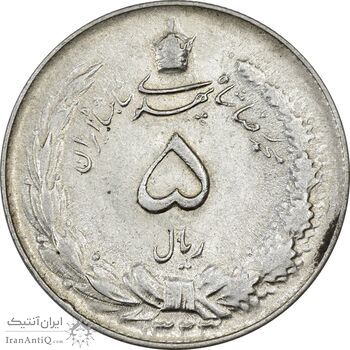 سکه 5 ریال 1323 - AU58 - محمد رضا شاه