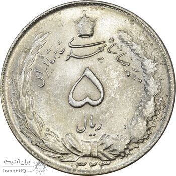 سکه 5 ریال 1323 - MS63 - محمد رضا شاه