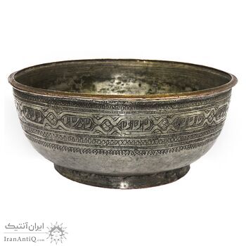 کاسه مسی قلمزنی طرح اسلیمی