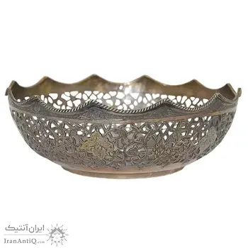 کاسه نقره قلمزنی طرح مشبک