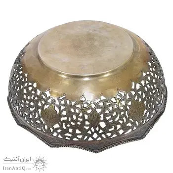 کاسه نقره قلمزنی طرح مشبک