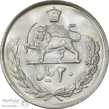 سکه 20 ریال 1354 - MS64 - محمد رضا شاه سکه 20 ریال 1354 - MS64 - محمد رضا شاه