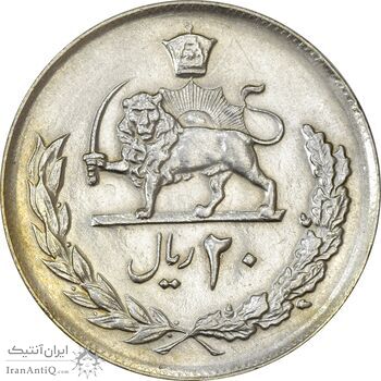 سکه 20 ریال 1357 - AU58 - محمد رضا شاه سکه 20 ریال 1357 - AU58 - محمد رضا شاه
