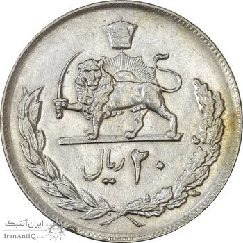 سکه 20 ریال 1357 - EF45 - محمد رضا شاه سکه 20 ریال 1357 - EF45 - محمد رضا شاه