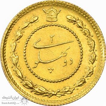 سکه طلا دو پهلوی 1308 تصویری - MS62 - رضا شاه
