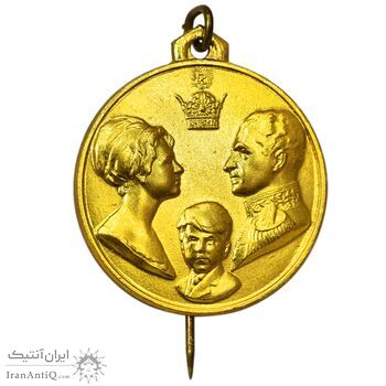مدال آویزی تاجگذاری (سه رخ) - با پک فابریک - MS66 - محمد رضا شاه