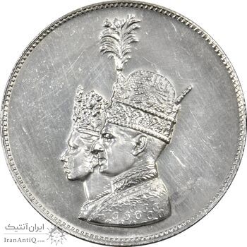 مدال نقره جشن تاجگذاری 1346 - EF45 - محمد رضا شاه