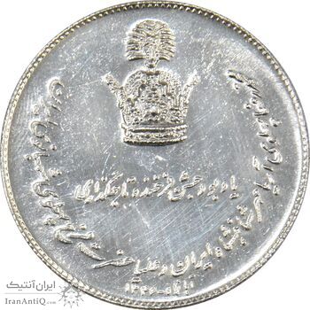 مدال نقره جشن تاجگذاری 1346 - EF45 - محمد رضا شاه