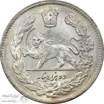 سکه 2000 دینار 1323 تصویری - MS61 - مظفرالدین شاه