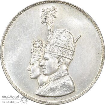 مدال نقره جشن تاجگذاری 1346 - MS61 - محمد رضا شاه
