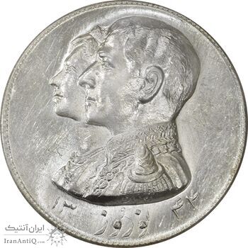 مدال نقره نوروز 1344 (لافتی الا علی) - MS62 - محمد رضا شاه
