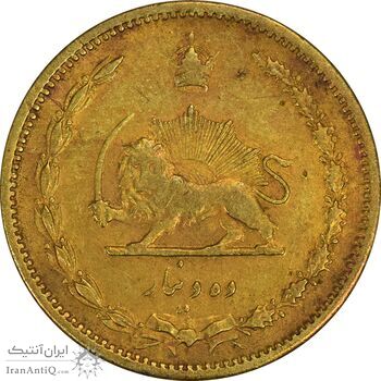 سکه 10 دینار 1316 برنز - 6 تاریخ کوچک - VF35 - رضا شاه
