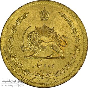 سکه 10 دینار 1317 برنز - MS63 - رضا شاه