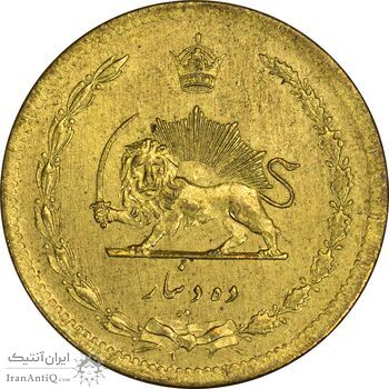 سکه 10 دینار 1317 برنز - MS61 - رضا شاه