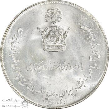 مدال نقره جشن تاجگذاری 1346 - MS63 - محمد رضا شاه