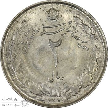 سکه 2 ریال 1324 - MS62 - محمد رضا شاه