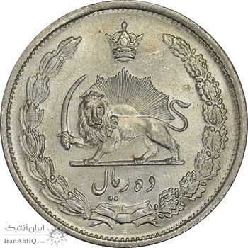 سکه 10 ریال 1323 - MS62 - محمد رضا شاه
