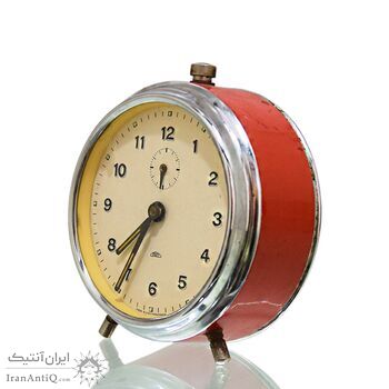 ساعت رومیزی کوکی دایره ای قرمز