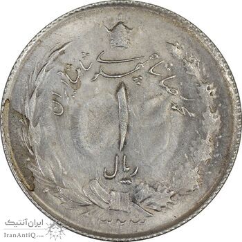 سکه 1 ریال 1323 نقره - AU58 - محمد رضا شاه