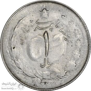 سکه 1 ریال 1323 نقره - AU58 - محمد رضا شاه