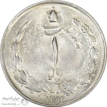 سکه 1 ریال 1354 (چرخش 180 درجه) - MS62 - محمد رضا شاه