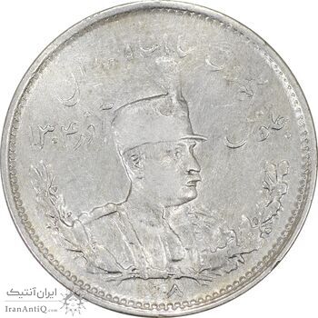 سکه 1000 دینار 1308 تصویری - VF35 - رضا شاه